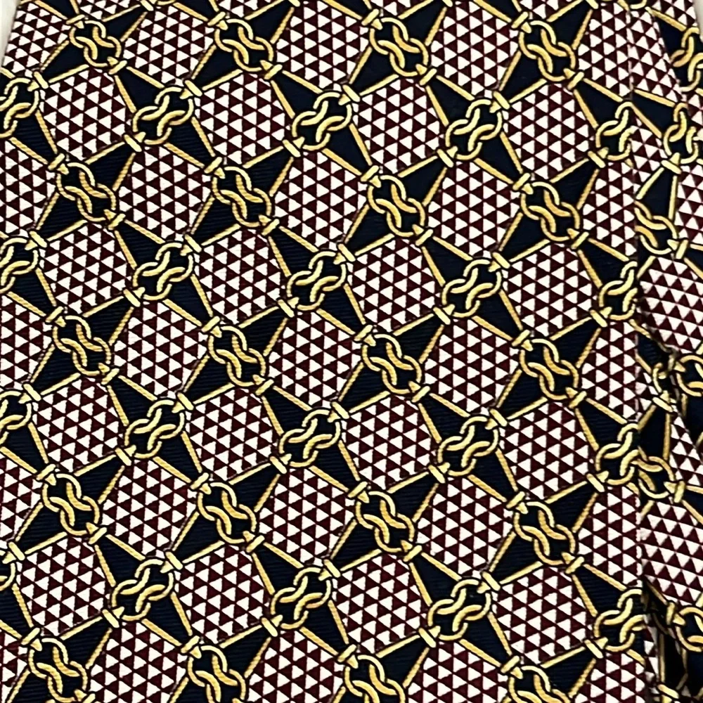 Vintage Paolo Gucci Silk Classic Blue Red White Gold Tie